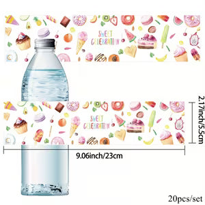 20pcs Candyland Water Bottle Stickers