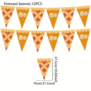 Pumpkin Pie Slice & Lattice Pattern Banner