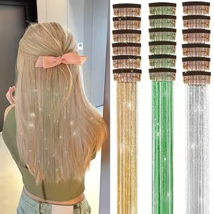 Shiny Metallic Hair Extensions with Clips