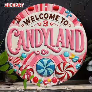 Round Classic Metal Sign - Candyland