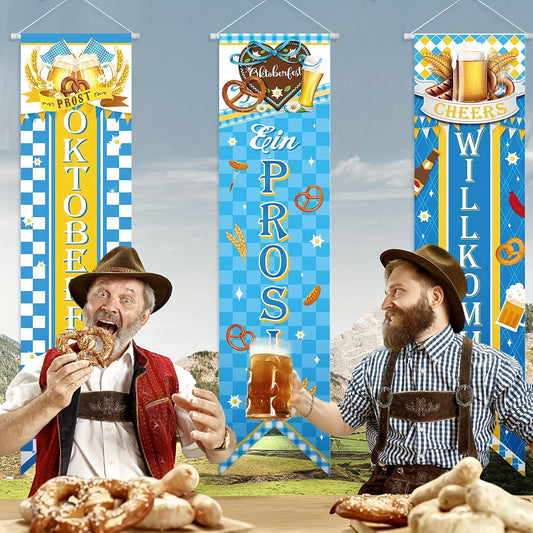 3pcs Oktoberfest Bavarian Party Banner Set