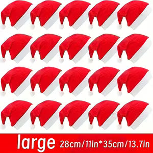 20pcs Christmas Hats Set for Adults - Red Santa Hats, Party Decorations and Holiday Gifts(Large-(28x35cm) / 20Pcs)