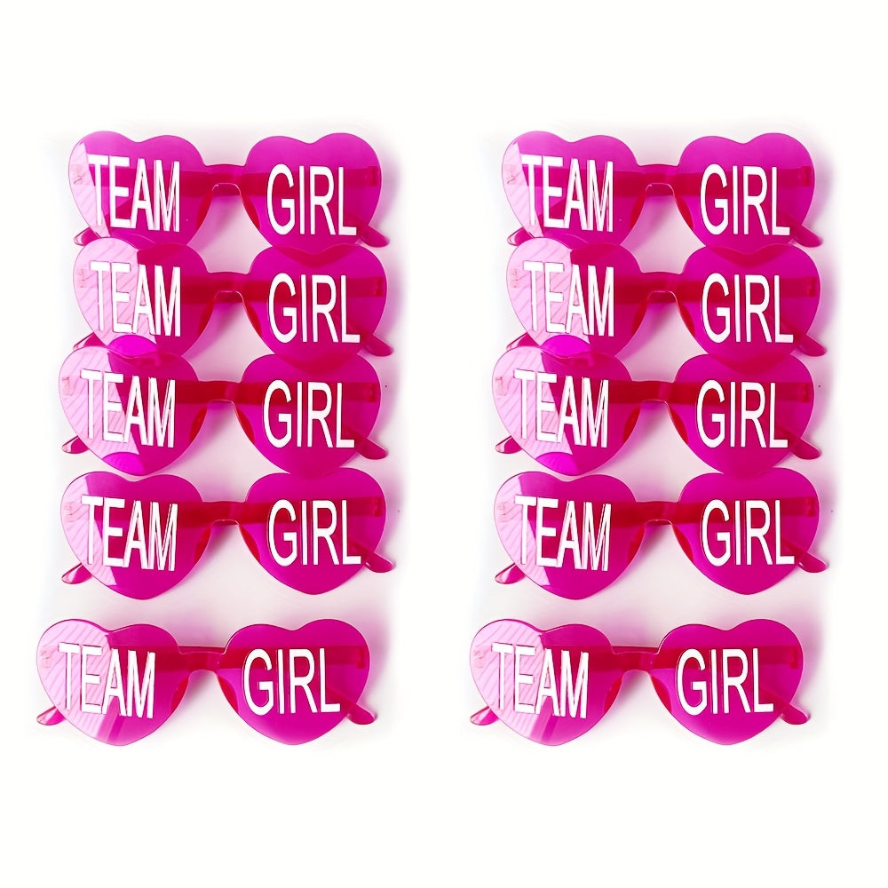 6pcs Gender Reveal Glasses - Team Girl