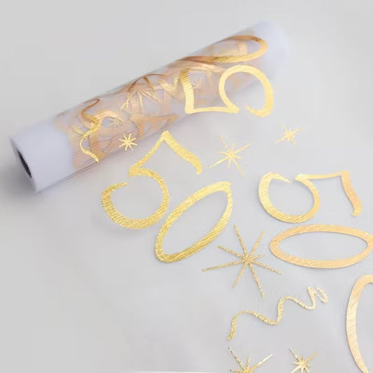 50th Table Runner Gold