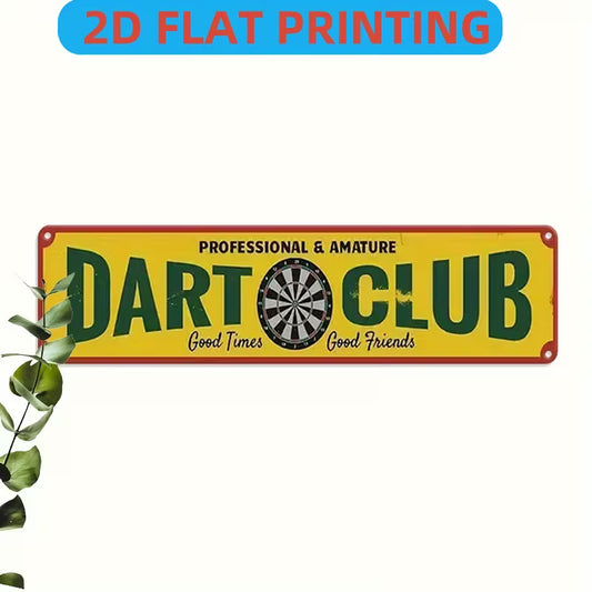 1pc Retro "DART CLUB" Metal Wall Sign
