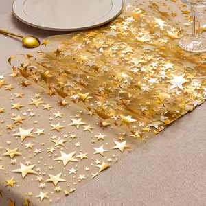 1 Roll Golden Star Sequined Table Runner