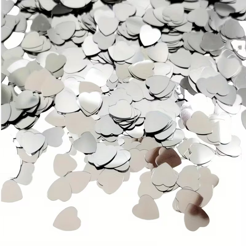 Silvery  Heart Glitter for Romantic Tabletop