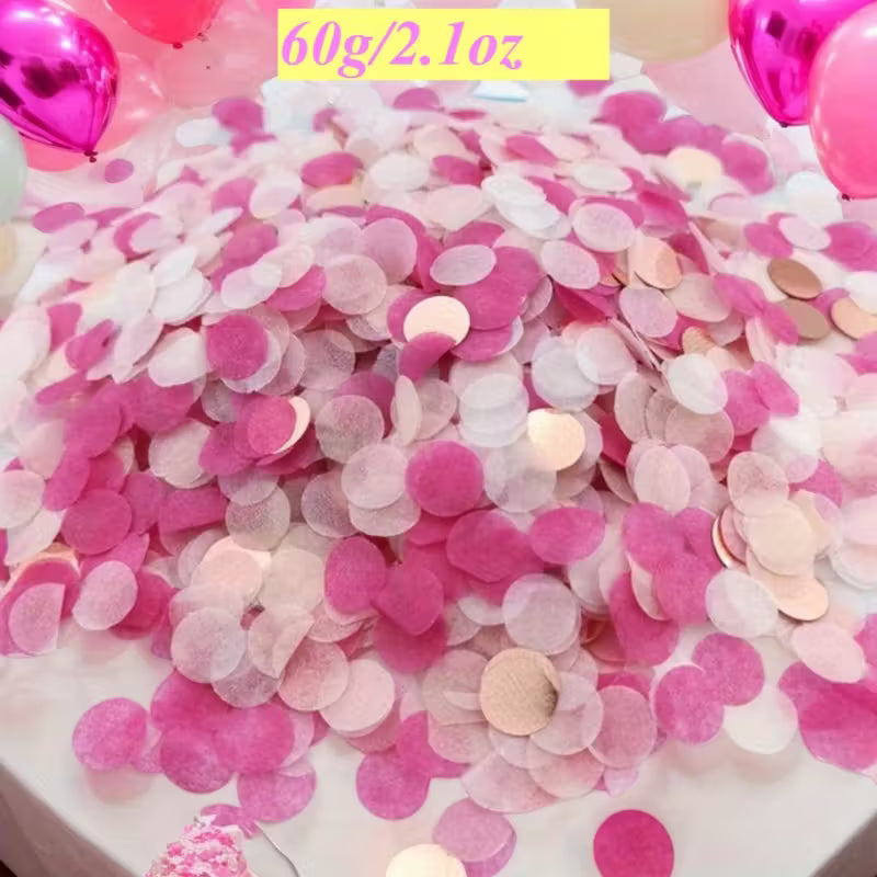 Pink Multi-Color Round Confetti