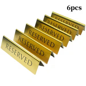 Golden Metal Table Top Reserved Sign