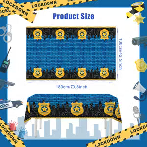 3pc Police Party Tablecloth