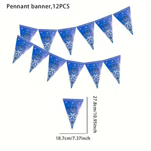 Blue Cowboy-Themed Triangle Flag Banner
