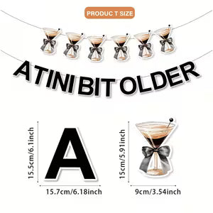 Tini Bit Older Martini Birthday Party Banner