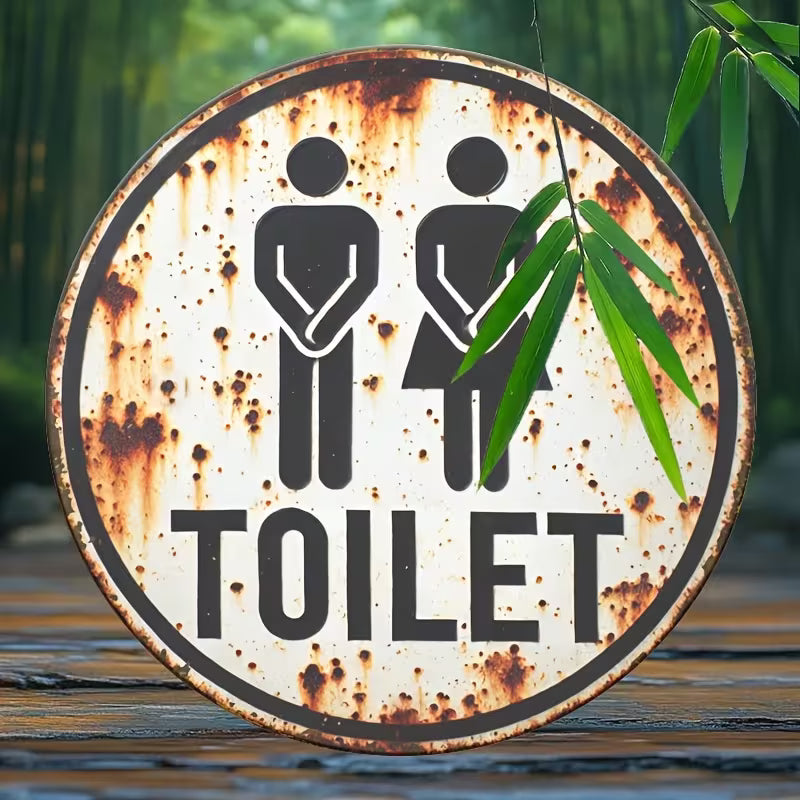 Vintage  Rustic Toilet Sign