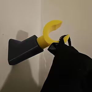 Lego Block-Style Wall Hook (Black & Yellow)