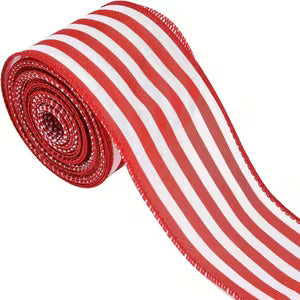 Christmas Red Ribbon Stripes