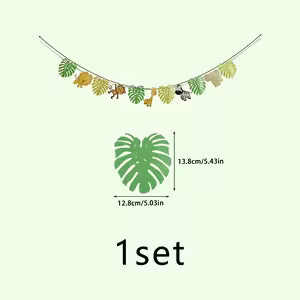 Jungle Animal Party Banner – 1 Set Colorful Garland