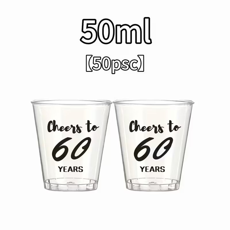 50pcs 60 years  Anniversary Wine Glass