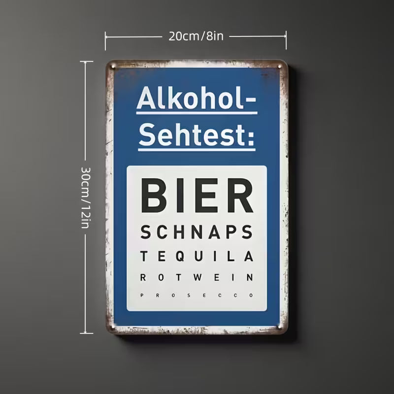 Alcohol Vision Test - Plastic Sign