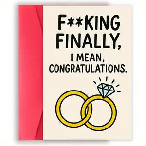 F**king Finally Wedding Card with Envelope