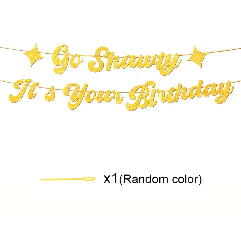 Glitter Go Shawty It's Your Birthday Banner Gold
