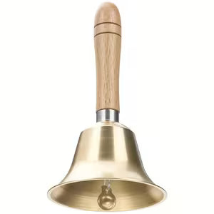 Golden with Wooden Hand Bell