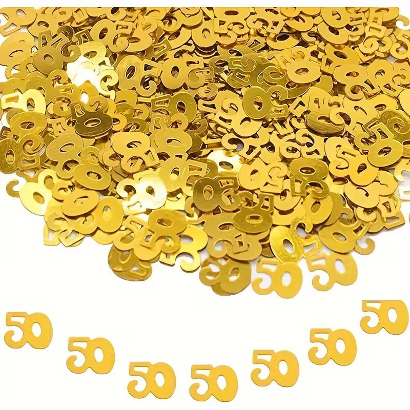 Elegant Golden Glitter Confetti ( 50th Birthday)