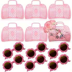 2 pcs Pink Bags with Fashion Glasses