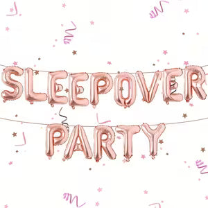 Rose Gold Sleepover Party Banner Set