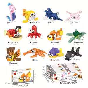 Educational Lego Ocean Animal Building Blocks Set