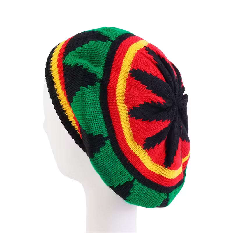 Chic Knit Beret with Faux Braids Style 2