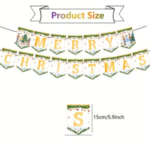Green & White Christmas Nutcracker Banner