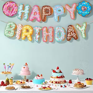 Sweet & Fun Donut Birthday Banner