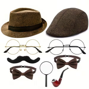9pcs Vintage Detective Costume