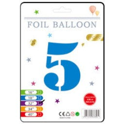 32" Foil Number Balloons - Blue