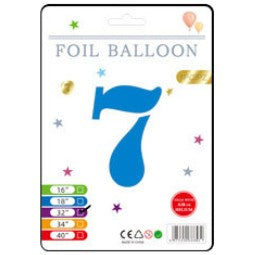 32" Foil Number Balloons - Blue