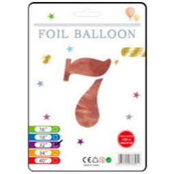 32" Foil Number Balloons - Rose Gold