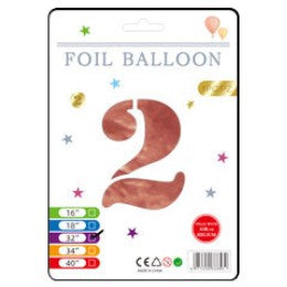 32" Foil Number Balloons - Rose Gold