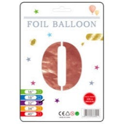 32" Foil Number Balloons - Rose Gold