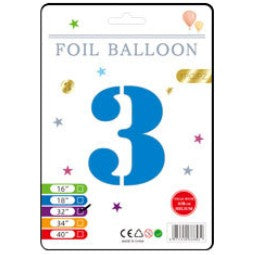 32" Foil Number Balloons - Blue