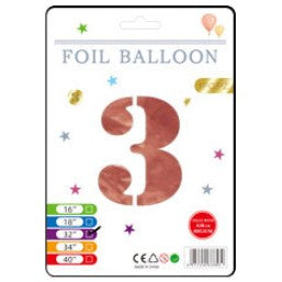 32" Foil Number Balloons - Rose Gold
