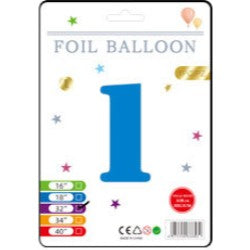 32" Foil Number Balloons - Blue
