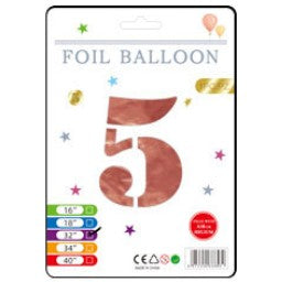 32" Foil Number Balloons - Rose Gold