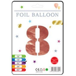 32" Foil Number Balloons - Rose Gold