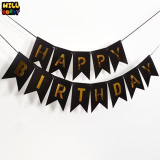 Elegant Black Birthday Banner