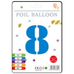32" Foil Number Balloons - Blue