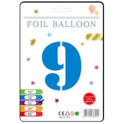 32" Foil Number Balloons - Blue