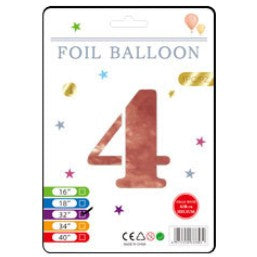 32" Foil Number Balloons - Rose Gold