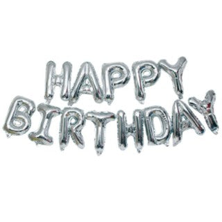 16" Happy Birthday Foil Balloons (Silver)