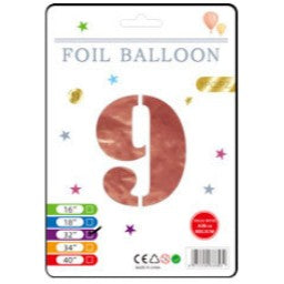 32" Foil Number Balloons - Rose Gold